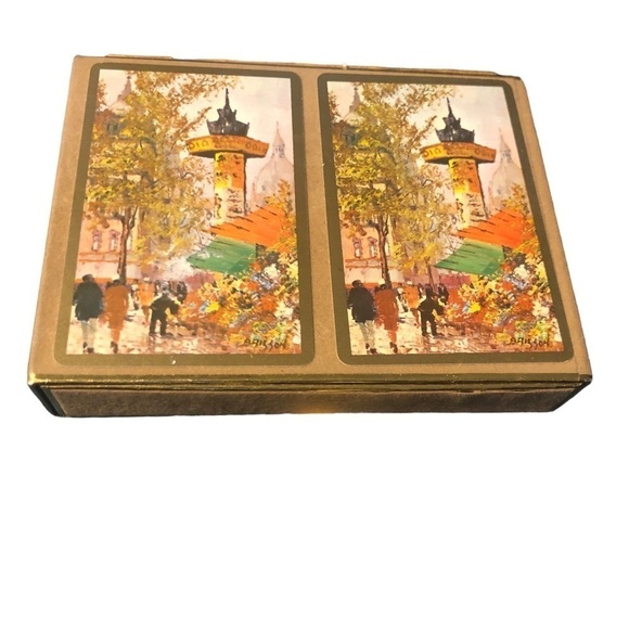VTG Congress Playing Cards Artsy Motiff 2 Sets Complete New Open Box Cel-U-Tone - Picture 1 of 5